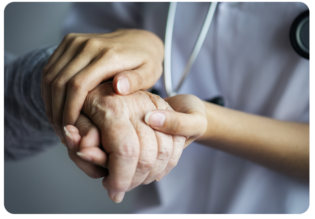 closeup support hands